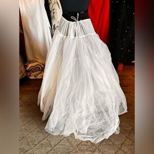 White Tulle Crinoline Petticoat Skirt